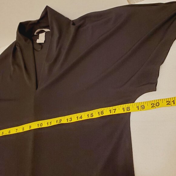 H&M Women’s Black Dolman Sleeve V-Neck Midi Shift Dress - XS - Picture 9 of 11